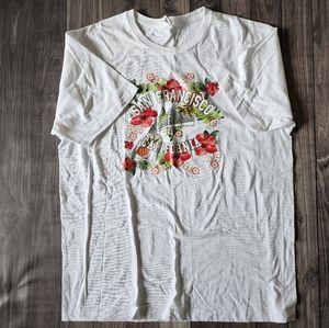 San Francisco white tee with floral